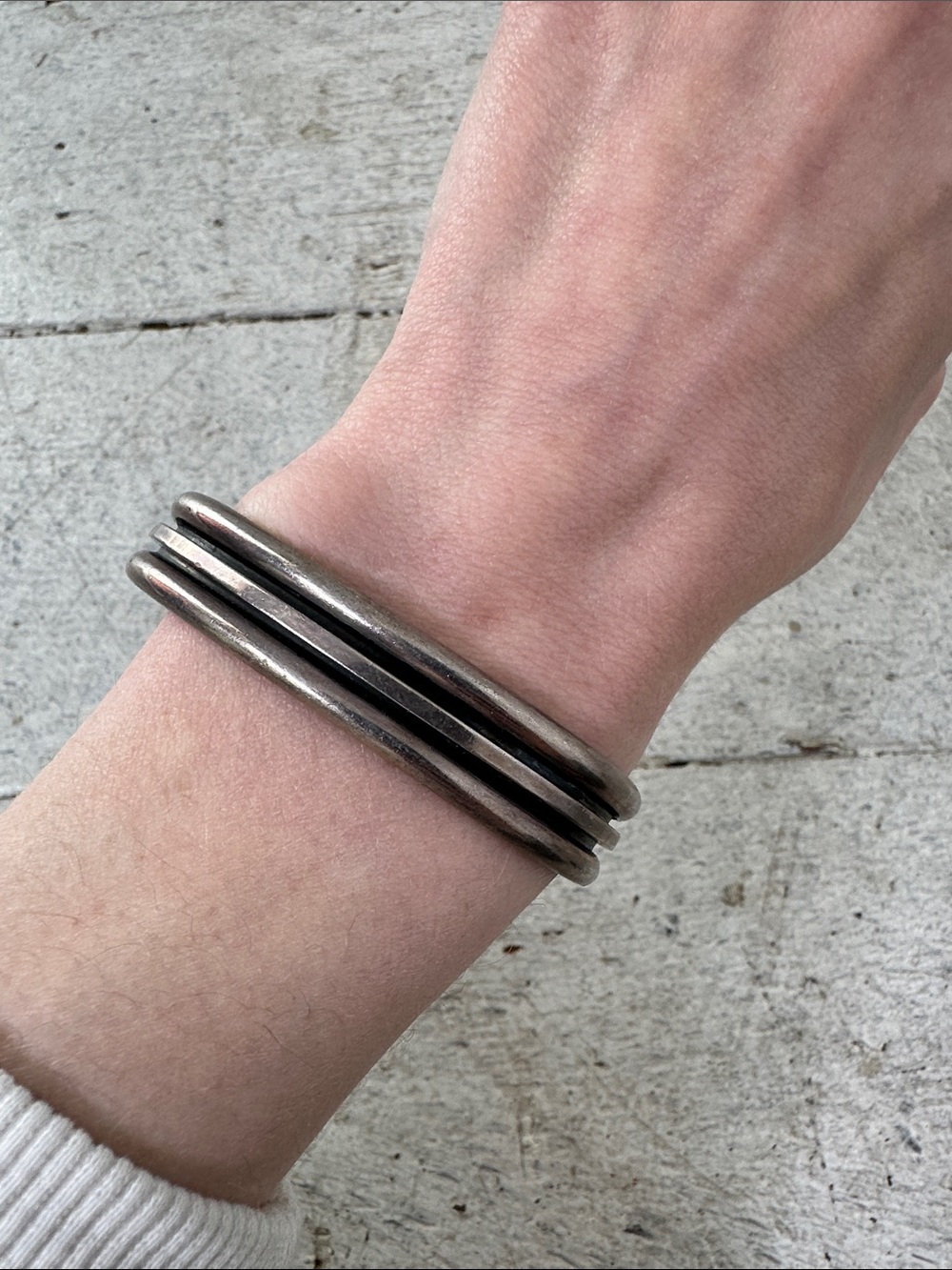 Vintage Sterling Silver Tom Hawk Navajo Cuff Bracelet